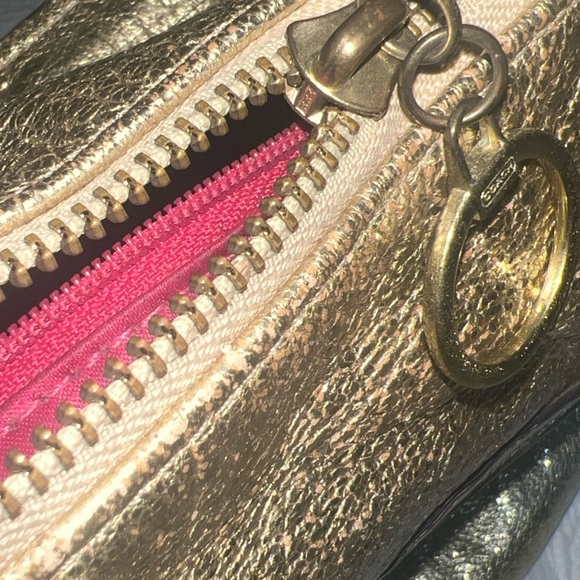 Coach Poppy Metallic Gold with Pink Lining - Picture 7 of 13